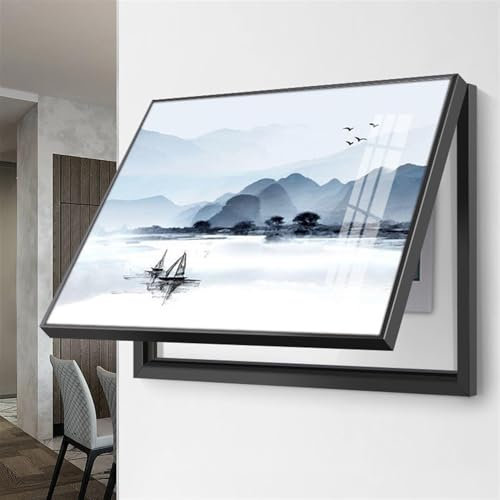 Genérico Zählerkastenabdeckung, Dekoration Der Abdeckung des Schaltkastens, Abdeckung Sicherungskästen, Wandmontage, Versteckter Zähler, Dekorative Malerei Stromzählerkästen,011,40 * 30CM