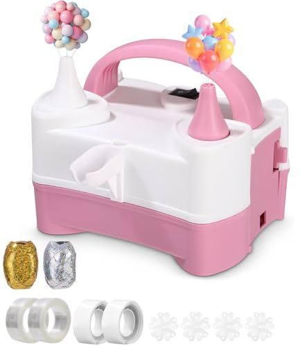 Elektrisk ballongpump, elektrisk ballongpump, elektrisk ballongpump för bröllopsballonger, 400 W uppblåsning Baudruche ballong, födelsedag och fest, födelsedag ballongpump