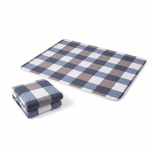 Lot de 2 alèses de lit extra larges réutilisables (80 x 120 cm) - Ultra absorbantes et lavables - Protège-matelas matelassé imperméable pour adultes, aide aux personnes âgées
