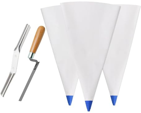 perfk Sacchetto per stucco per piastrelle, attrezzo per giuntare mattoni, sacchi sigillanti per cemento portatili, sacchetto per malta per stucco di, Bianco