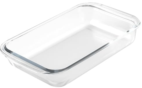 Glas-Auflaufform für Ofen, 1,6L Glas-Ofenform Lasagne, Ofenform rechteckig, Lasagneform, rechteckige Glasform, Bräterform, längliche Auflaufform