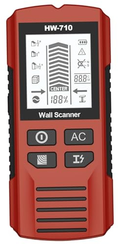 Scanner mural, scanner Murner Finder, détecteur de petits métaux à haute sensibilité à haute sensibilité avec écran LCD et alarme audio, adapté la détection de métal, câbles, bois, détecte