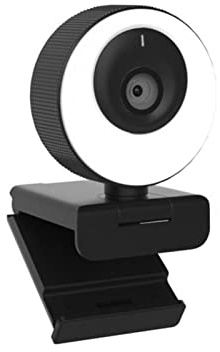 AUBEST Webcam, Webcam 1080p 6 0fps Autofocus HD Caméra Web avec Microphone Bague Light Web Cam for Pc Caméra d'ordinateur(1080P 60FPS)