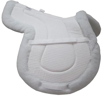 Fenteer Almohadilla para Silla de Montar de Caballo, Cojín Absorbente, Antideslizante, Resistente a La Sherpa, Lavable, Adecuada para Senderismo, Competición, Blanco