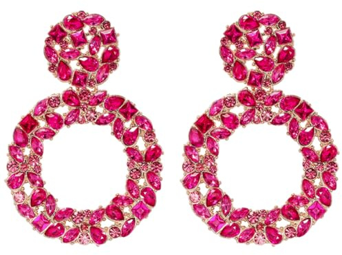 Pendientes de Mujer de Aleación Gemas de Imitación, 1 Par