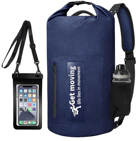ENONEO Dry Bag wasserdichte Tasche 30L Ultraleicht Dry Bag RollTop Wasserdichter Beutel Rucksack Schwimmen Tasche Wasserfester Packsack Seesack für Boot Kajak Rafting Baden Angeln (30L, Blau)