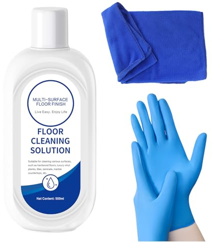 Detergente Per Pavimenti Da 500 Ml, Agente Detergente Compatibile Con Tutti I Robot Lavapavimenti E Aspirapolvere Per Liquidi/Secchi, Senza Profum（Include guanti e asciugamani）