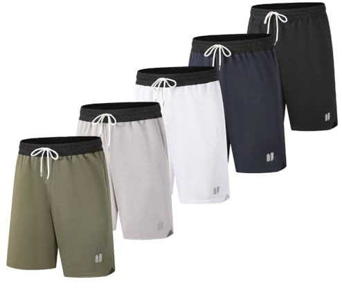 Bsrpolry 5 Herren Sport Shorts mit Taschen Athletic Shorts Quick Dry Gym Laufhose Jogginghose Basketball Fitness