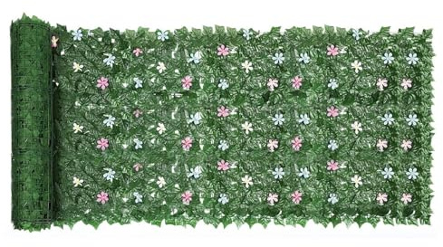 Écran de clôture de confidentialité en lierre artificiel – 39 x 118 pouces, toile de de verdure anti-UV | Clôture de vigne végétale artificielle | Écran de confidentialité pour balcon, décoration