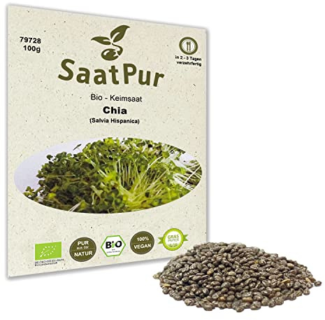 BIO Keimsprossen Chia 100 g Samen für die Sprossenanzucht Sprossen Microgreen Mikrogrün