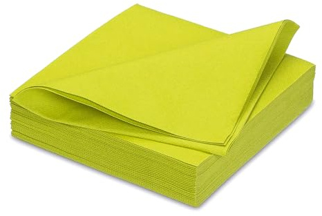Servietten stoffähnlich 40x40cm 25 Stück - FARBAUSWAHL - Airlaid saugstark - Einweg Tischservietten zum Falten - Einfarbige Papierservietten für Hochzeit Geburtstag Gastronomie - Maigrün