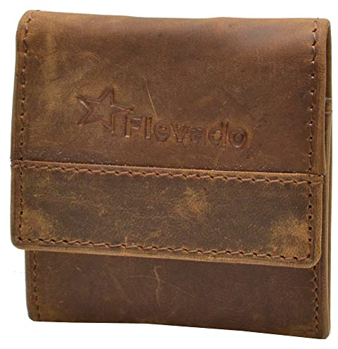 Mini Börse kleine Münzbörse Wiener Schachtel mit einen Geld Kartenfach Taschen Börse (Braun)