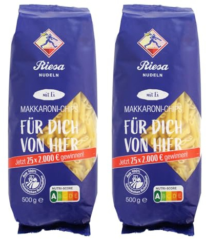 2er Pack Riesa Nudel Fitmacher Makkaroni Chips (2 x 500 g) Teigwaren, Riesa Nudeln, Pasta