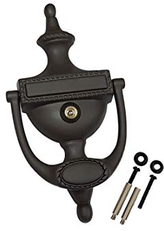 QCAA Türklopfer, massives Messing, viktorianischer Seiltyp, 19 cm, mit 160-Grad-Glaslinse (UL-gelistet), ORB US10B, 1 Stück, hergestellt in Taiwan