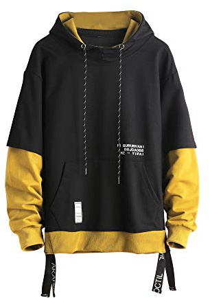 GURUNVANI Sudadera con Capucha para Hombre con Capucha de Color en Contraste con Capucha para Hombre
