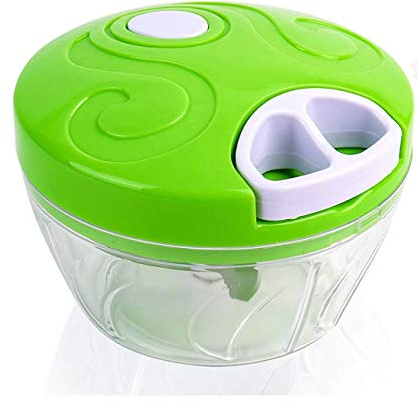 Gemüsehacker Zwiebelhacker Zerkleinerer Kräuterhacker Zwiebel, Uten Gemüseschneider mit 3 Klingen Gemüsehobel mit Sparschäler 500ML Mini Küchen Multizerkleinerer für Garlic, Herb, Onion Mischen