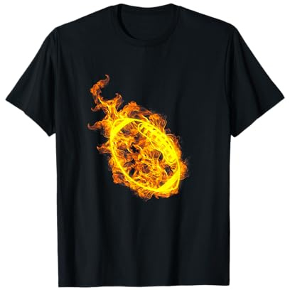 Feu Ballon De Football Flamme Joueur De Football Américain T-Shirt