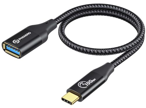 PHIXERO 10Gbps USB C auf USB Adapter 3.1, 0.3M OTG Kabel, USB C Stecker auf USB Buchse - Kompatibel mit Samsung Galaxy, Huawei Mate, iPad Pro, MacBook Pro
