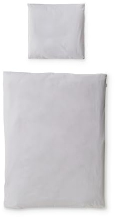 Ehrenkind® Bettwäsche-Set Renforcé | 100% Bio-Baumwolle | Standard 100 by Oeko-TEX | 200x135cm + 80x80cm Hellgrau | Bettwäsche 135x200