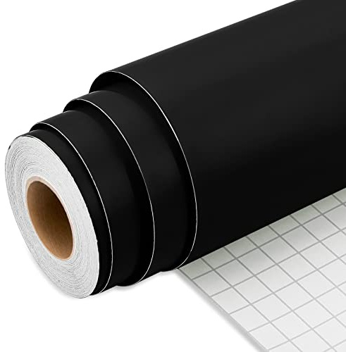 IModeur Vinylfolie Plotter Schwarz Matt, 30,5 cm x 7,62 m Plotterfolie selbstklebend Schwarz, Plotterfolie Vinyl Schwarz Für Silhouette Cameo, die meisten Schneidemaschine