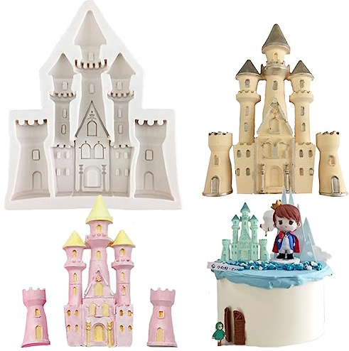 JAHEMU Schloss Silikonformen 3D Fondant Kuchen Dekoration - Europäische Architektur Backformen für Schokolade & Süßigkeiten