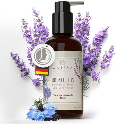 Anissa Naturkosmetik Bodylotion - Pflege für anspruchsvolle & sensible Haut, feuchtigkeitsspendend, natürliche Inhaltsstoffe, Vegan, 200ml - Body Lotion Damen Skin Care
