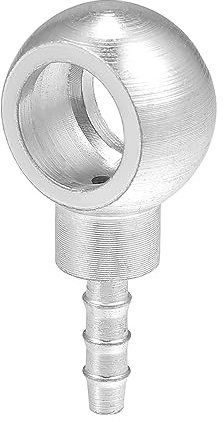 A ABSOPRO 14mm ID 6mm OD Banjo Fitting 1pc Passend Für Bremssystem | Farbe: Silberton, Material: Metall, Größe: 48x24mm, Anwendung: Luft, Kraftstoff, Motor, Präzisionsgefertigt