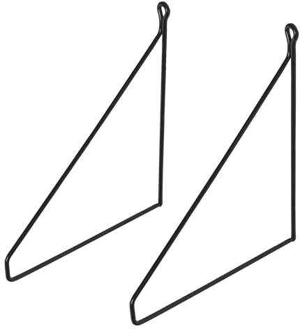 ML-Design 2 Stück Regalhalterung 250mm Schwarz, Metall, Dreieckige Regalhalterungen, Schwebe Regalwinkel, Draht Wandhalterung, Regalträger für Wandmontage, Wandregal Wandkonsole Hängeregal Regalstütze