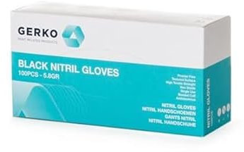 PROTOUCH Gerko Einweghandschuhe, Nitril, Größe M, Schwarz, 100 Stück