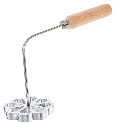 ABOOFAN Achappam Moule à fleurs Bunuelos Moule à rosace Timbale avec poignée en fer Ensemble de moules à gaufres en aluminium Entonnoir Moule à gâteau Moule pour rosace Para Mexicanos pour outil