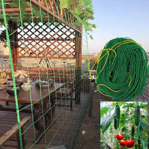 Red de Enrejado,2MX8M Red de Enrejado de jardín para Plantas trepadoras, Tomate, 27 hebras de Nailon y Malla de 4 x 4 Pulgadas, Red de Cultivo para vides, Frutas, Verduras, Uvas, Frijoles, Guisantes