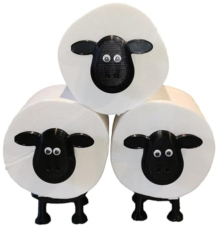Toilettenpapierhalter Schaf für 42mm Rollen - Kunststoff Klorollenhalter lustig zur Toilettenpapier & WC Rollen Aufbewahrung - Perfekt als Deko für Klopapierhalter oder als Geschenk