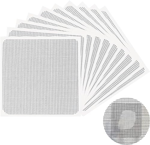 Nastro Ripara Zanzariere, 10 Pezzi Nastro per Riparare Zanzariere, Nastro Adesivo Ripara Zanzariere in Fibra di Vetro Toppe Adesive per Zanzariere Patch, Set di Riparazione per Zanzariera Ripara