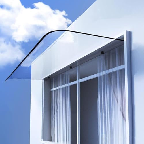 Vordach für Haustür, Balkon Dach überdachung Fenstermarkise, Klare Polycarbonat Abdeckung Wintergarten Bausatz, Tür Eingangstür Outdoor Markisen Außentür Terassendach Überhang Markise (Color : Flat,
