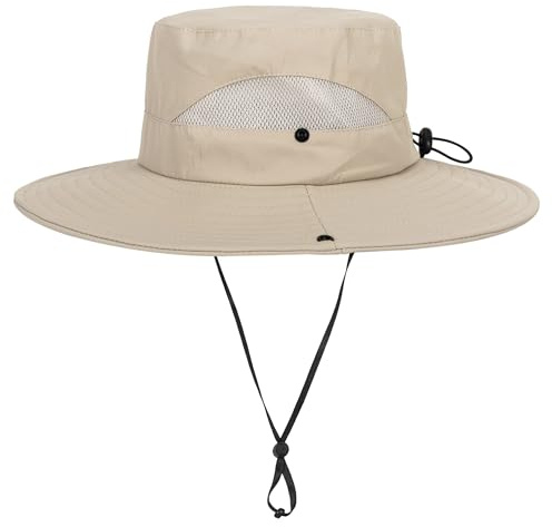 Sombrero de sol para niños con protección UV para niños y niñas, gorra de safari de ala ancha para verano al aire libre (para 5-10T)