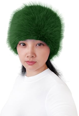 Lina & Lily Women's Winter Headband Head Ear Warmer Long Pile Faux Fur (Emerald Green)
