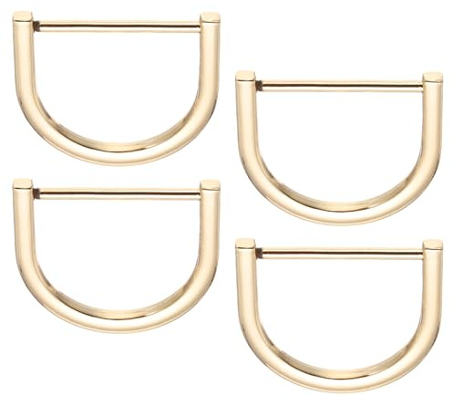 PATIKIL 1-1/2 Anillas en D Tornillo en Grillete, 4 Piezas Hebilla en Forma de U de Herradura de Aleación de Zinc Reemplazo para Accesorios de Bolso Llavero Collar Artesanía, Oro Claro