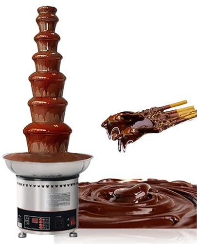Macchina Per Fontana Di Cioccolato a 7 Livelli, Cascata Per Fonduta Di Cioccolato Commerciale, Temperatura Regolabile 30-150 ℃, Scioglie Automaticamente Il Cioccolato, Corpo In Acciaio Inossidabile