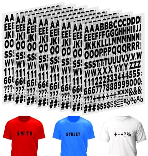 1328 Stück Buchstaben und Zahlen zum Aufbügeln A-Z Bügelbuchstaben für Textilien 0-9 Zahlen zum Aufbügeln Schwarz Wasserfeste Vinyl Buchstaben Bügelbilder für Kleidung T-Shirt-Druck DIY