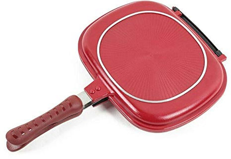 QTYQWC 32cm Double Side Grill Fry Pan Cookware Stainless Steel Double Face Pans Durable Pancake Pan Cookware Kitchen Pot