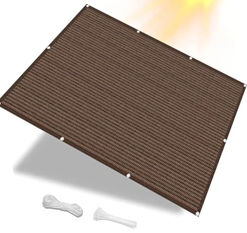 Sonnensegel Nach Maß mit Ösen 0.8 x 2 m HDPE Wetterbeständig Atmungsaktiv Rechteck Balkonverkleidung mit Seil mit Ösen für Garten Balkon, Braun