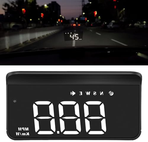 M1 Head-Up-Display (HUD) GPS Digitaler Geschwindigkeitsmesser (MPH/km/h) mit Übergeschwindigkeitsalarm, Müdigkeitswarnung & Fahrtrichtung - Nur für 5V-Fahrzeuge geeignet