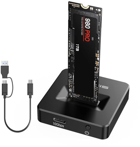 ACASIS M.2 NVMe & SATA auf USB C Dock, SSD-Gehäuse-Adapter NVMe, USB 3.1 (10 Gbit/s), Aluminium-Legierung, Unterstützung M.2 (M-Taste) und (B+M Taste) SATA