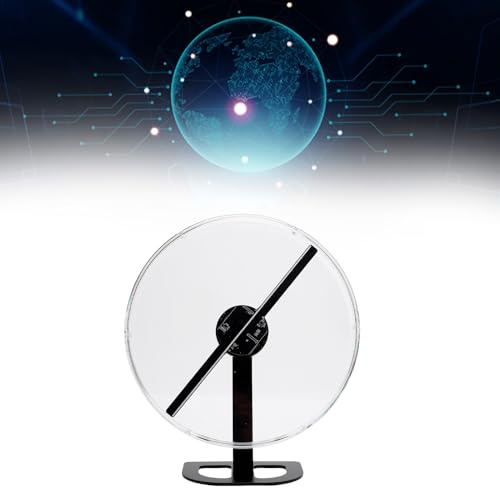 PUSOKEI Fan Hologramme 3D, Projecteur Holographique LED de 12,6 Pouces avec Couverture de Protection Transparente et Contrôle des PC Mobile, pour Affichage Publicitaire dans Business (Prise UE)