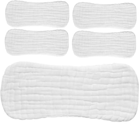 VERDANVERSE 5 Stück Babywindeln aus Atmungsaktiver Baumwolle für Neugeborene Waschbar Komfortabel Weiß Größe 35x15cm für Alltag und Ausflüge
