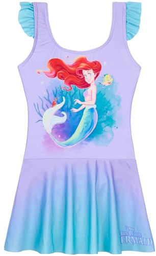 Disney Arielle | Cinderella | Belle | Barbie Badeanzug Mädchen, Einteiler Schwimmanzug mit Rock, Bademode für Kinder, Geschenke für Mädchen