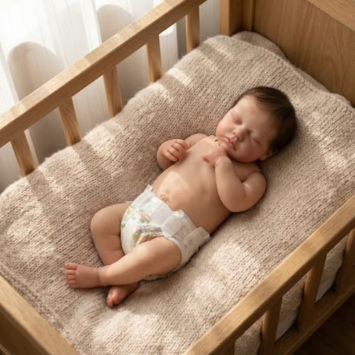 Zero pam Reborn Baby Puppen Vollsilikon Lebensecht Mädchen-50cm Reborn Puppe Mit Haaren, Babypuppen Wie Echt, Lebensechte Babypuppen mit Zubehör, Reborn Baby Vollsilikon, Puppe für Mädchen