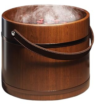 Nkmifeg Baignoire en bois pour pieds – Seau de bain de pieds naturel pour soulager le stress – pour personnes âgées, femmes, hommes, personnes âgées, père, mère, papa