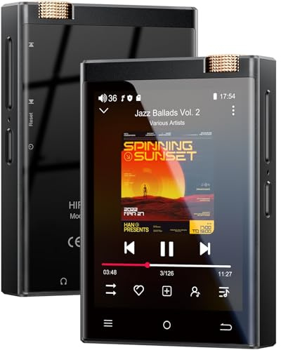 Lecteur MP3 HiFi, Oilsky 80Go Spotify MP3 avec Bluetooth et WiFi, 2,8'' sans Perte DSD, Haute Fidélité, Lecteur Musique Audio Portable Android 9.0 (Noir)