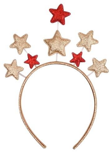 Karneval Haarreif Sterne, Haarreifs Glitzer Gold Silber Sterne Stirnband für Damen Mädchen, Karneval Haarreif, Geburtstagsfeier Haarband, Sternen Accessoires (CC)